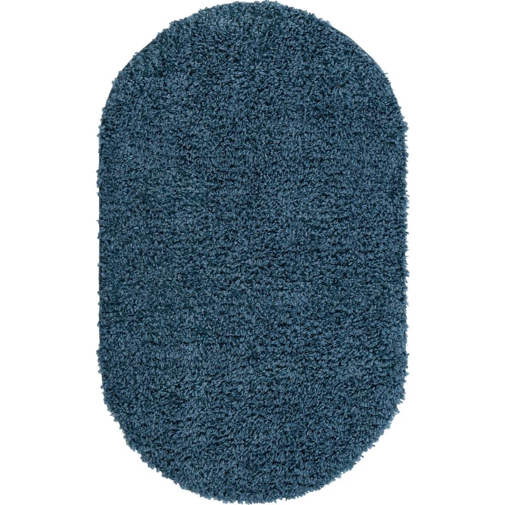 Unique Loom 3x5 Oval Rug in Marine Blue (3153329). Picture 1