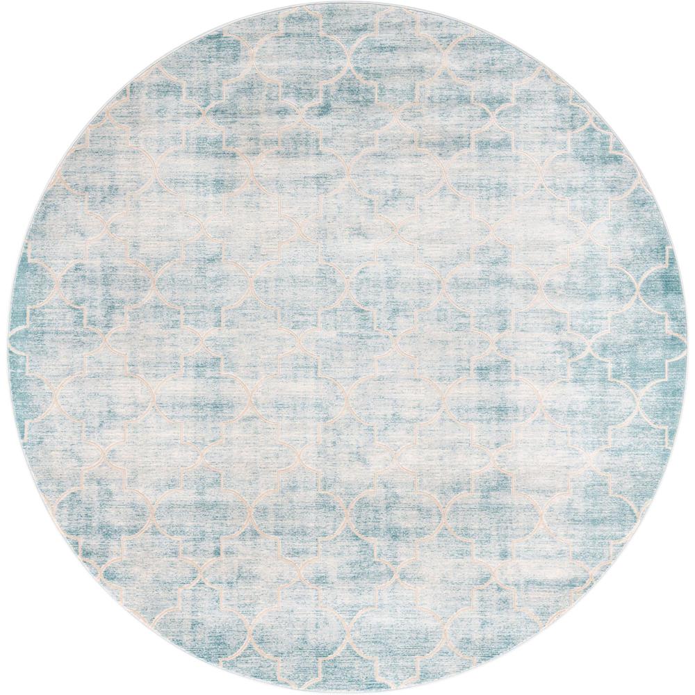 Uptown Area Rug 7' 10" x 7' 10", Round, Teal. Picture 1