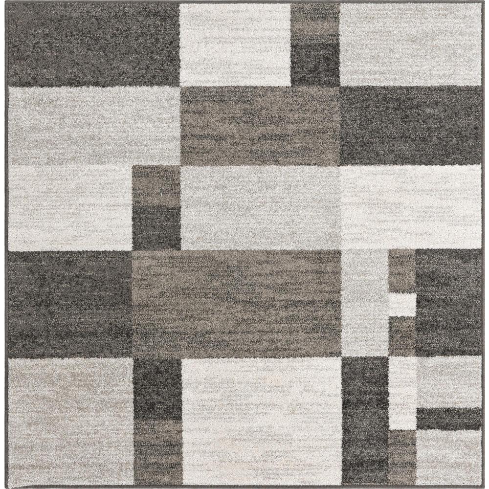Autumn Collection, Area Rug, Gray, 5' 3" x 5' 3", Square. Picture 1