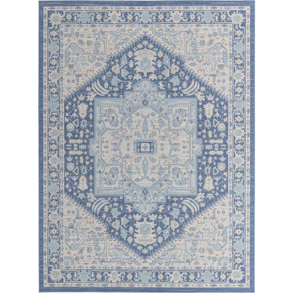 Unique Loom Rectangular 10x14 Rug in French Blue (3154809). Picture 1