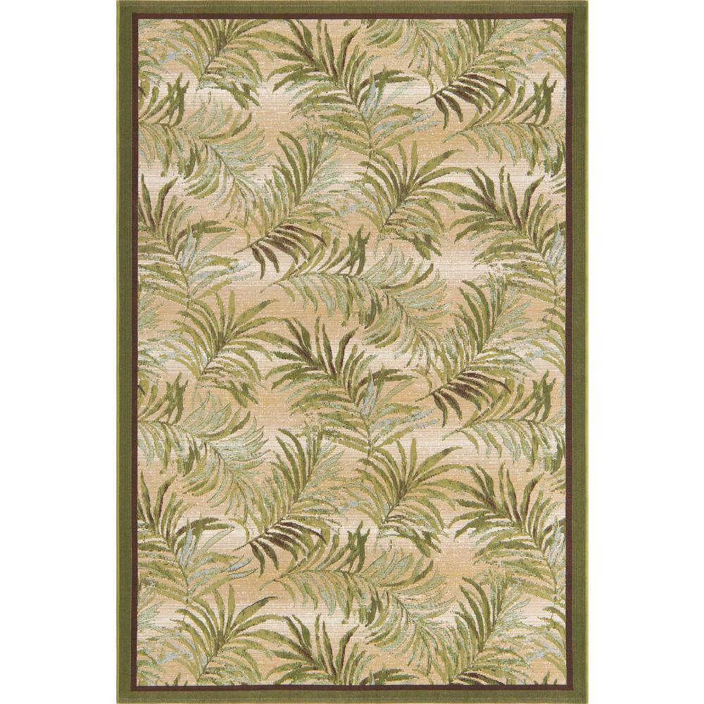 Outdoor Botanical Collection, Area Rug, Green, 5' 3" x 8' 0", Rectangular. Picture 1