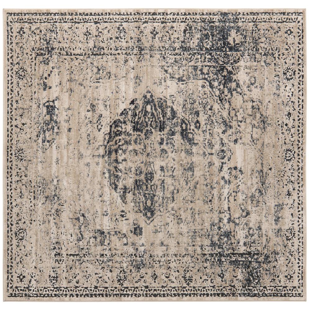 Chateau Hoover Area Rug 5' 0" x 5' 0", Square Dark Blue. Picture 1