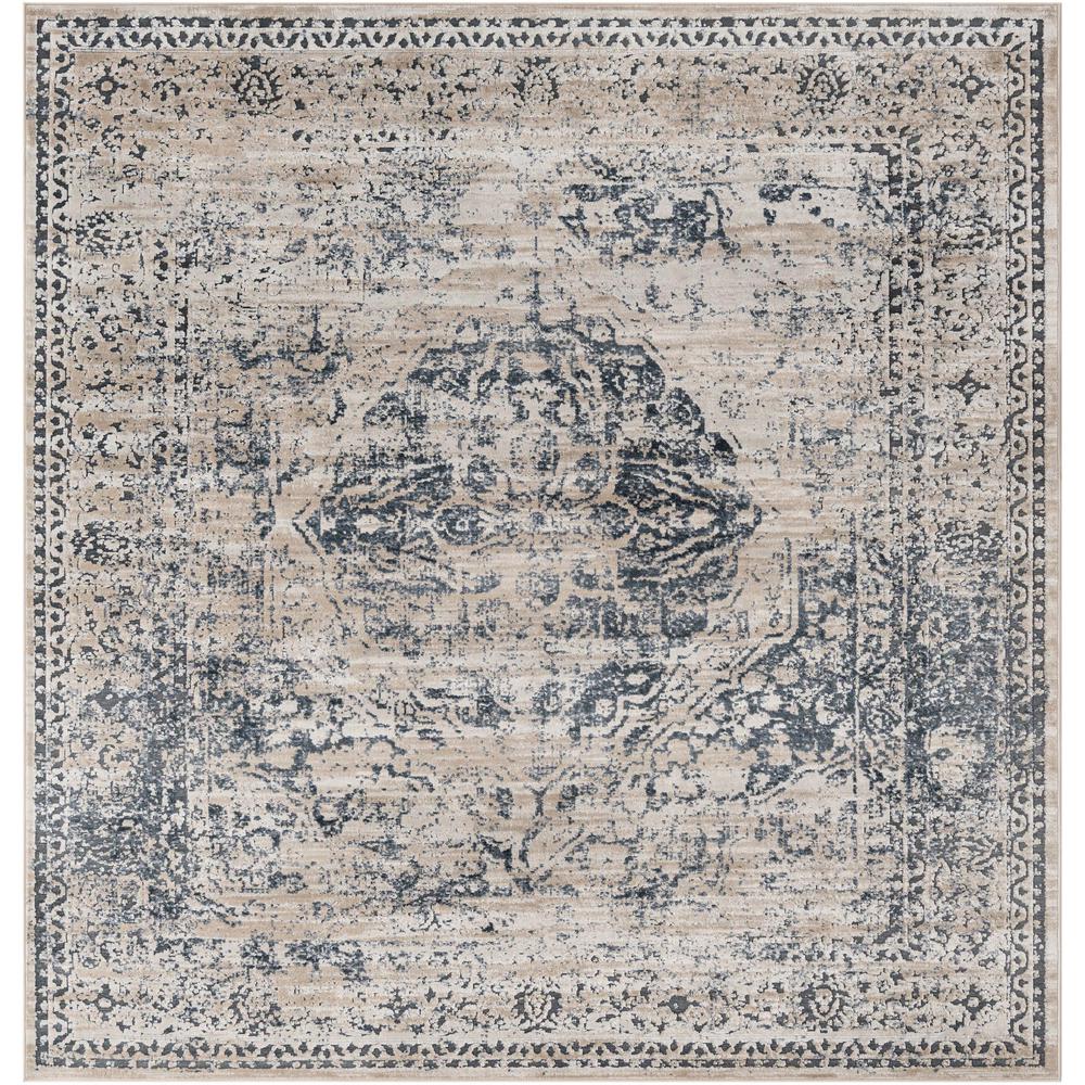 Chateau Hoover Area Rug 7' 10" x 7' 10", Square Dark Blue. Picture 1