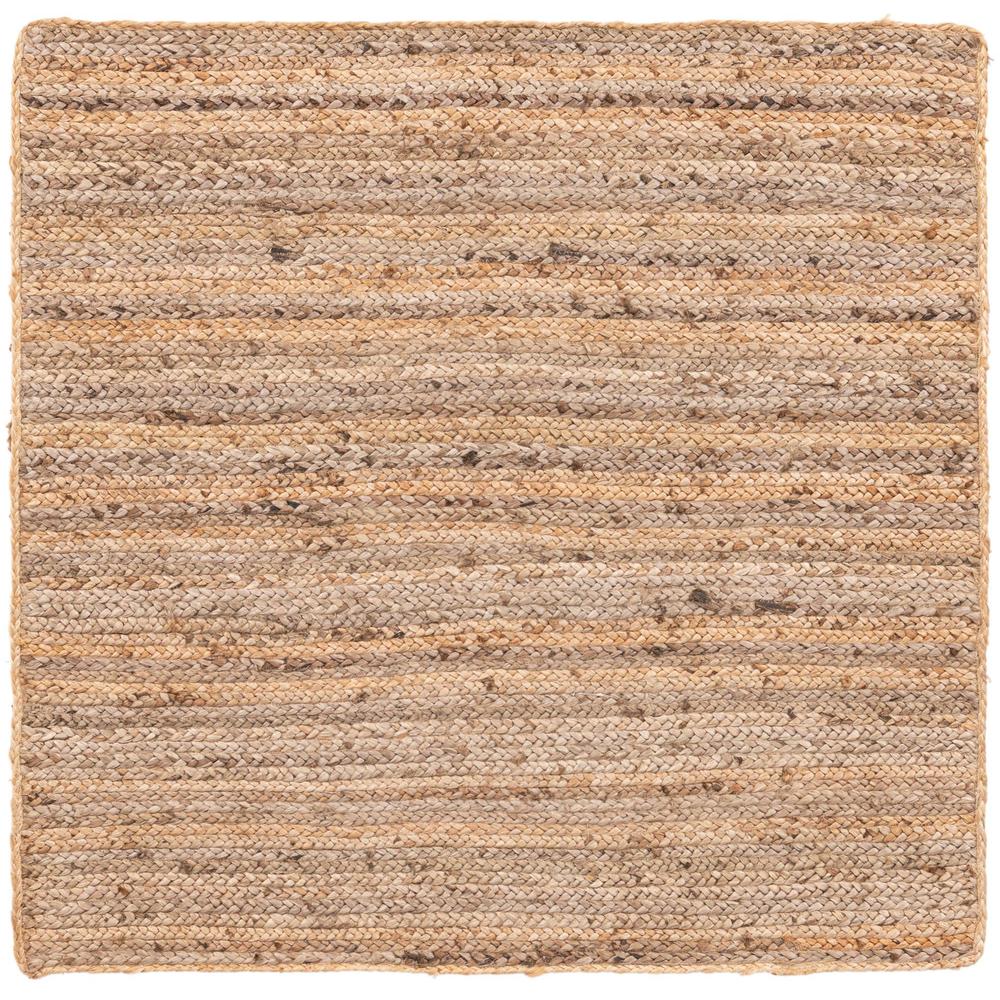 Braided Jute Collection, Area Rug, Natural, 4' 1" x 4' 1", Square. Picture 1