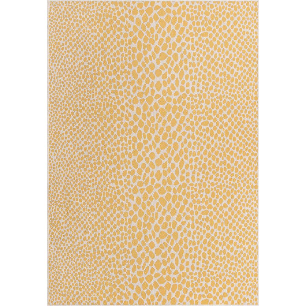 Jill Zarin Outdoor Cape Town Area Rug 7' 0" x 10' 0", Rectangular Yellow Ivory. Picture 1
