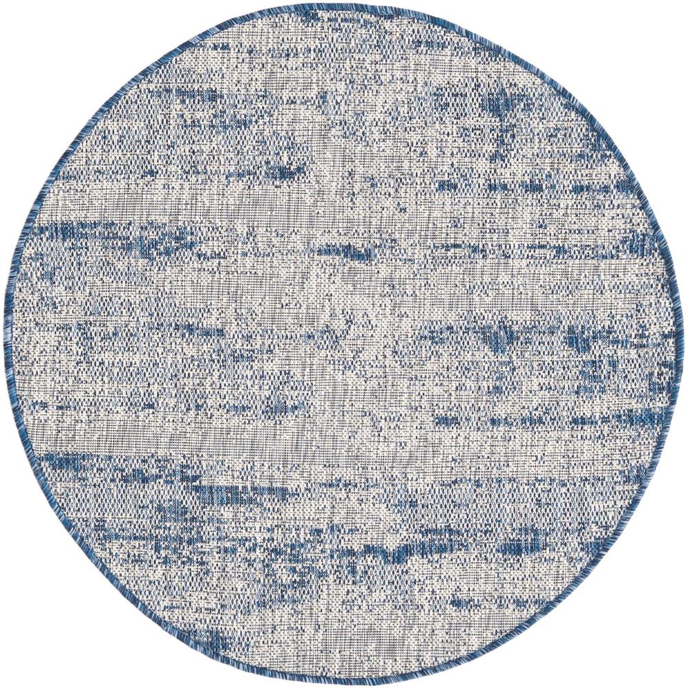 Outdoor Modern Collection, Area Rug, Blue, 3' 0" x 3' 0", Round. Picture 1