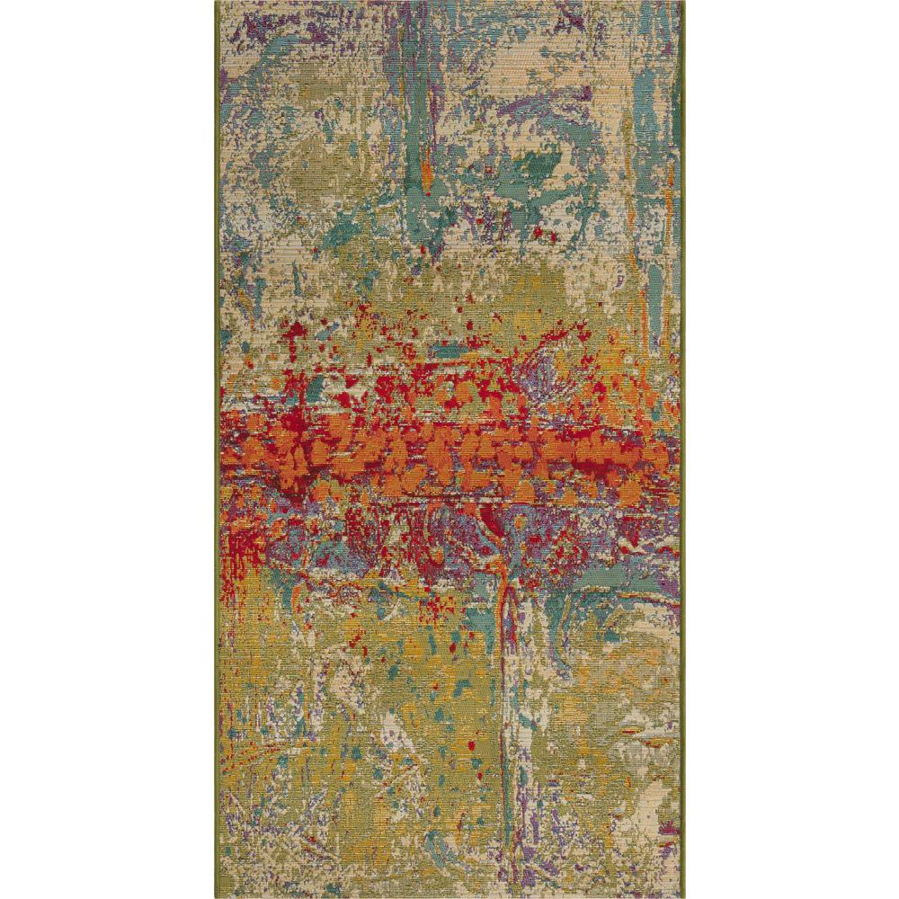 Outdoor Modern Collection, Area Rug, Multi, 2' 7" x 5' 3", Runner. Picture 1