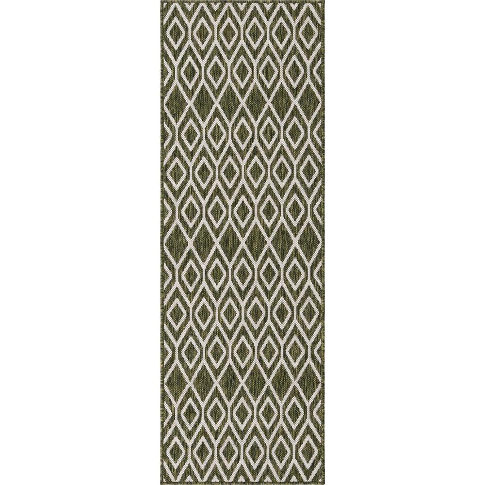 Jill Zarin Outdoor Turks and Caicos Area Rug 2' 0" x 6' 0", Runner Green. Picture 1