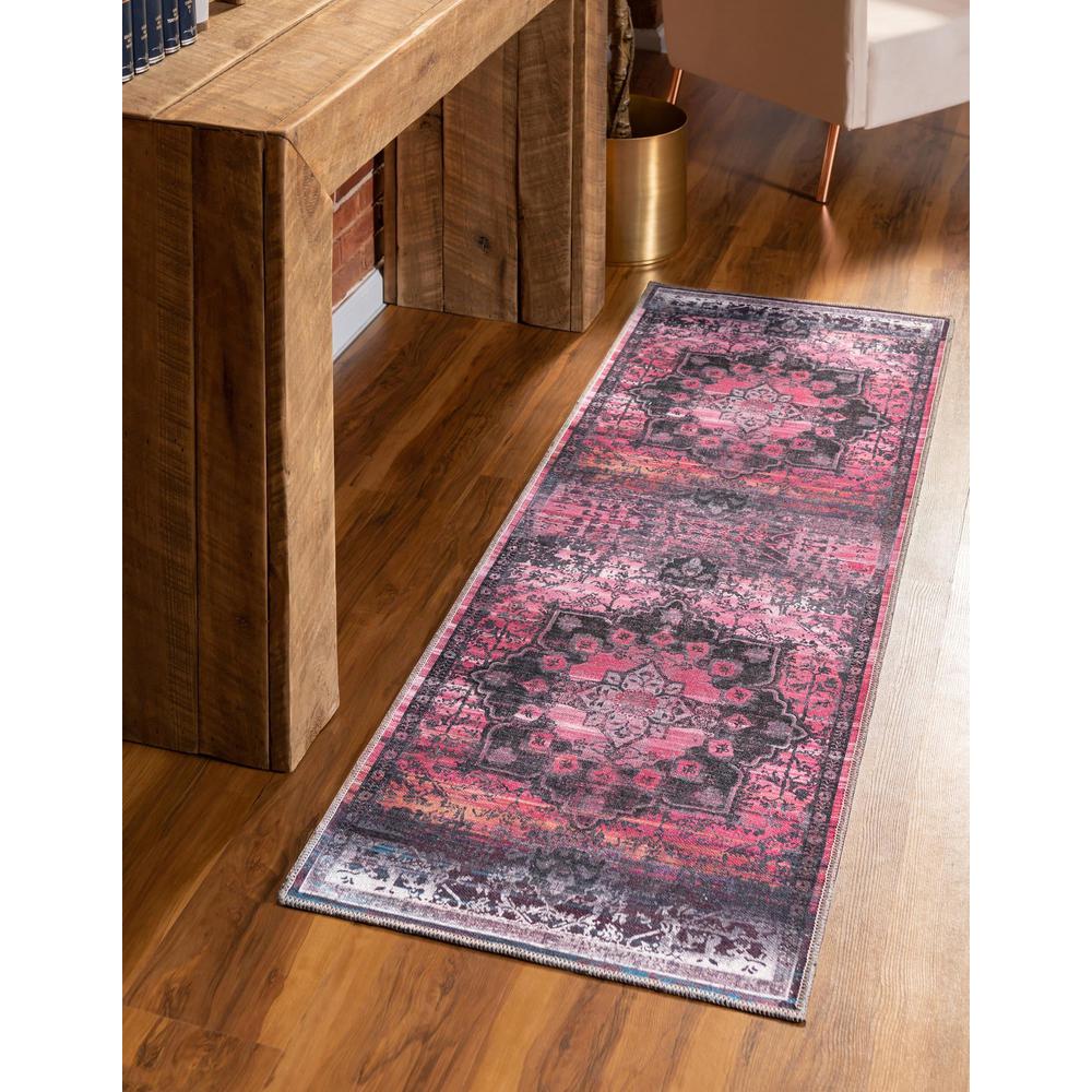 Unique Loom 6 Ft Runner in Rose (3166800). Picture 2