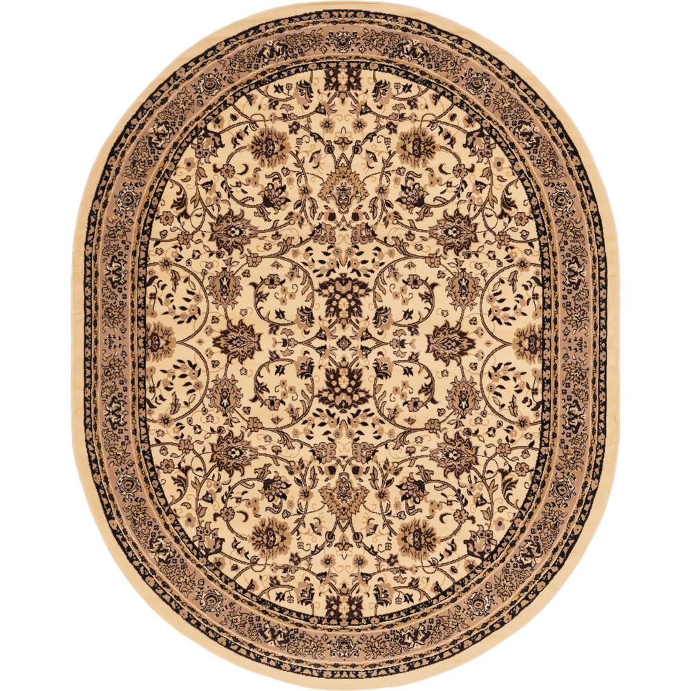 Unique Loom 8x10 Oval Rug in Ivory (3152879). Picture 1
