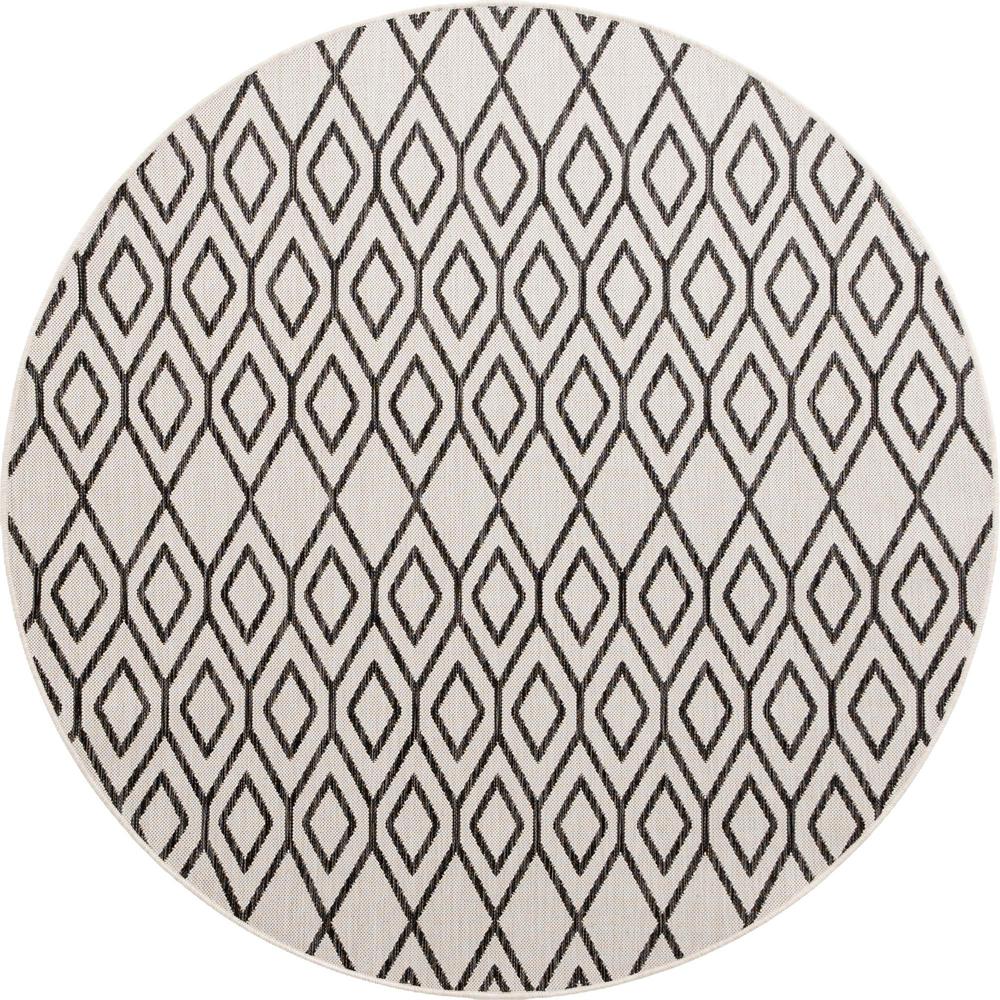 Jill Zarin Outdoor Turks and Caicos Area Rug 6' 7" x 6' 7", Round Ivory. Picture 1