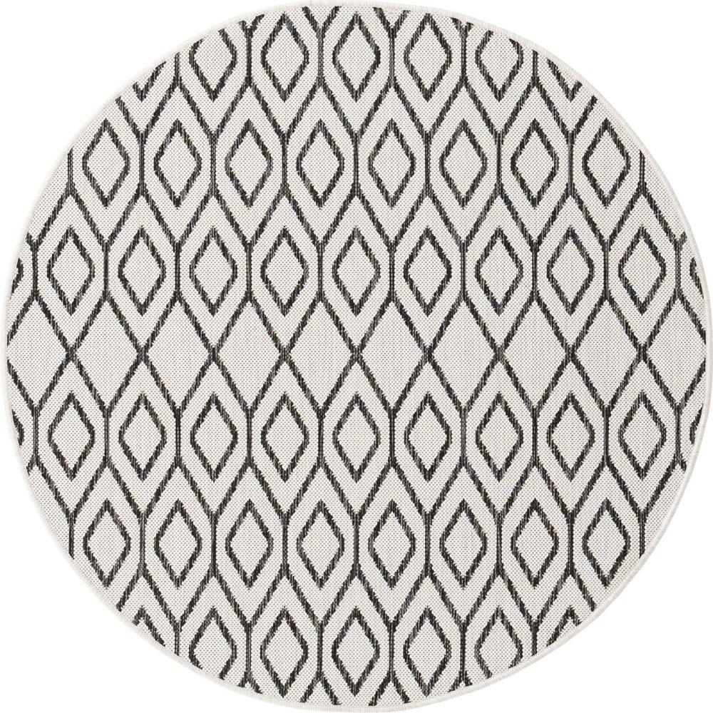Jill Zarin Outdoor Turks and Caicos Area Rug 4' 0" x 4' 0", Round Ivory. Picture 1