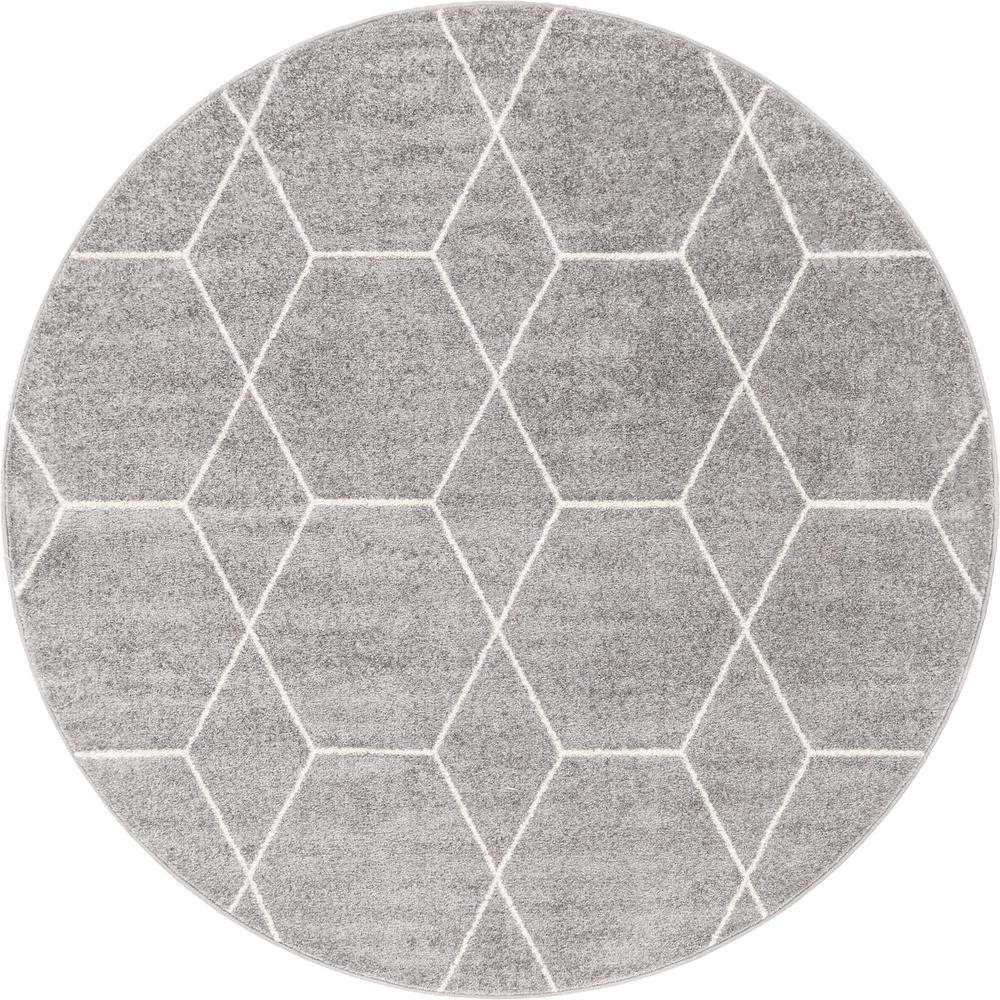 Unique Loom 6 Ft Round Rug in Light Gray (3151517). Picture 1