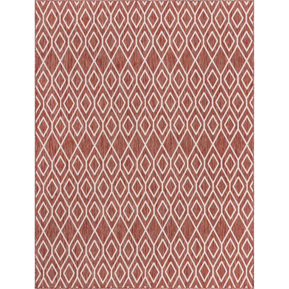 Jill Zarin Outdoor Turks and Caicos Area Rug 9' 0" x 12' 0", Rectangular Rust Red. Picture 1