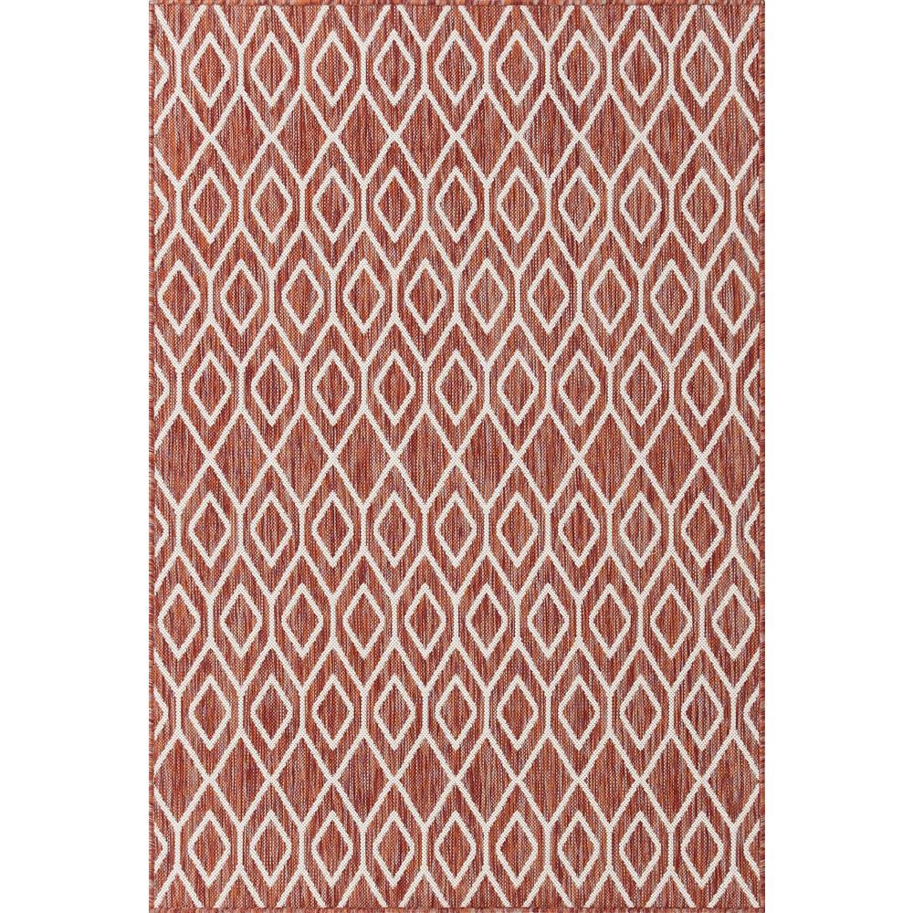 Jill Zarin Outdoor Collection, Area Rug, Rust Red, 4' 0" x 6' 0" Rectangular. Picture 1