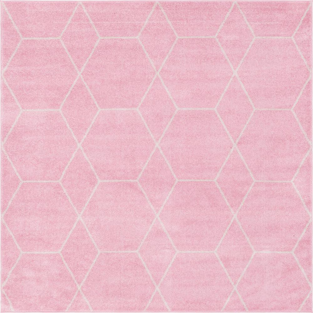 Unique Loom 7 Ft Square Rug in Light Pink (3151614). Picture 1