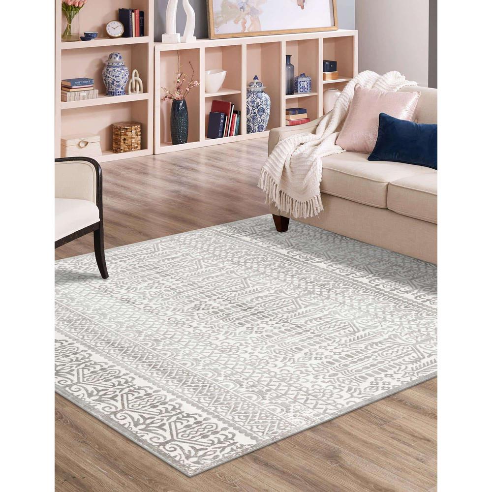 Uptown Area Rug 7' 10" x 7' 10", Square - Gray. Picture 3