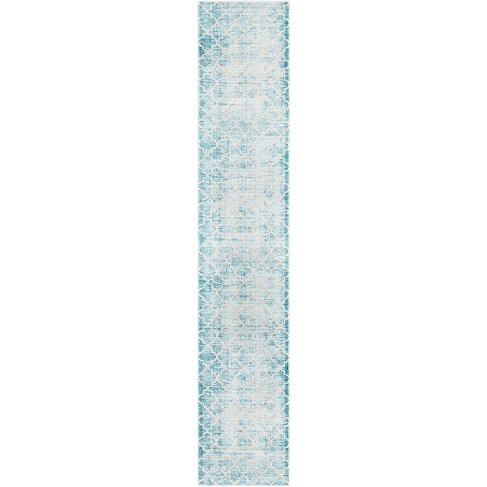 Uptown Area Rug 2' 7" x 13' 11", Runner, Teal. The main picture.