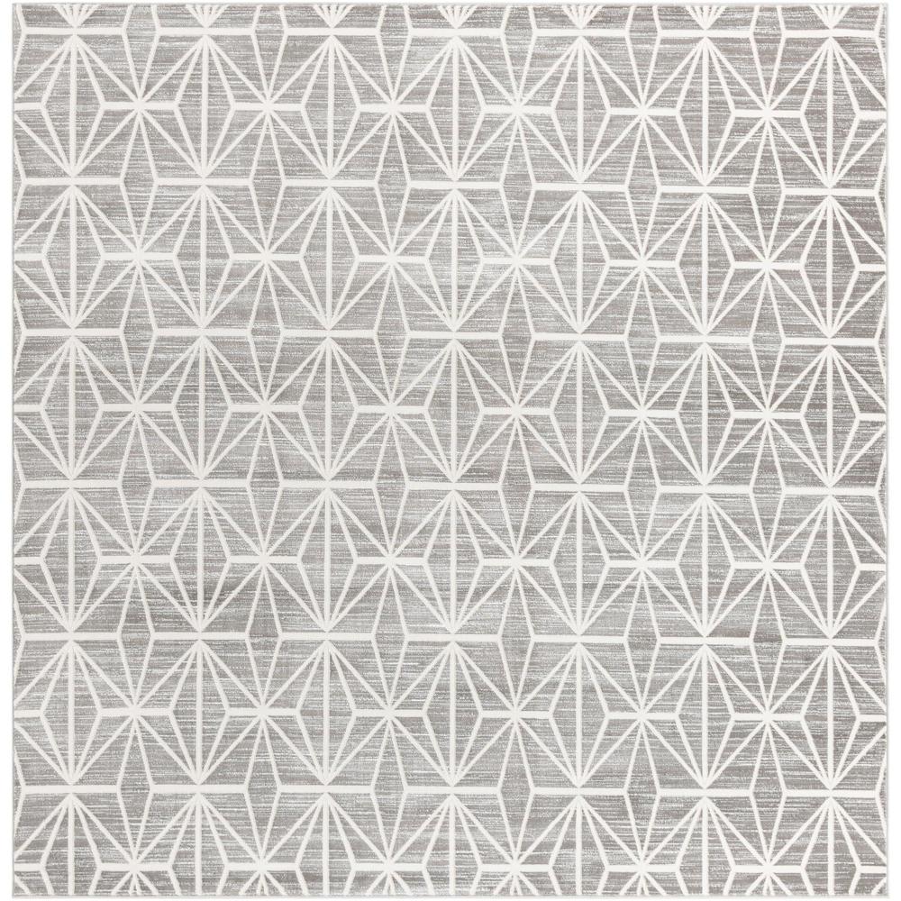 Uptown Fifth Avenue Area Rug 7' 10" x 7' 10", Square Gray. Picture 1