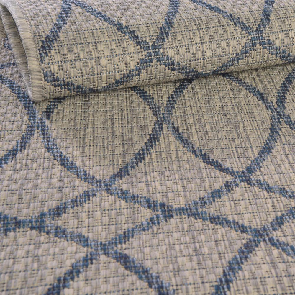 Outdoor Trellis Collection, Area Rug, Gray Blue, 2' 0" x 6' 0", Runner. Picture 8