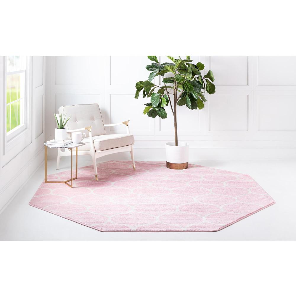 Unique Loom 5 Ft Octagon Rug in Pink (3151540). Picture 4