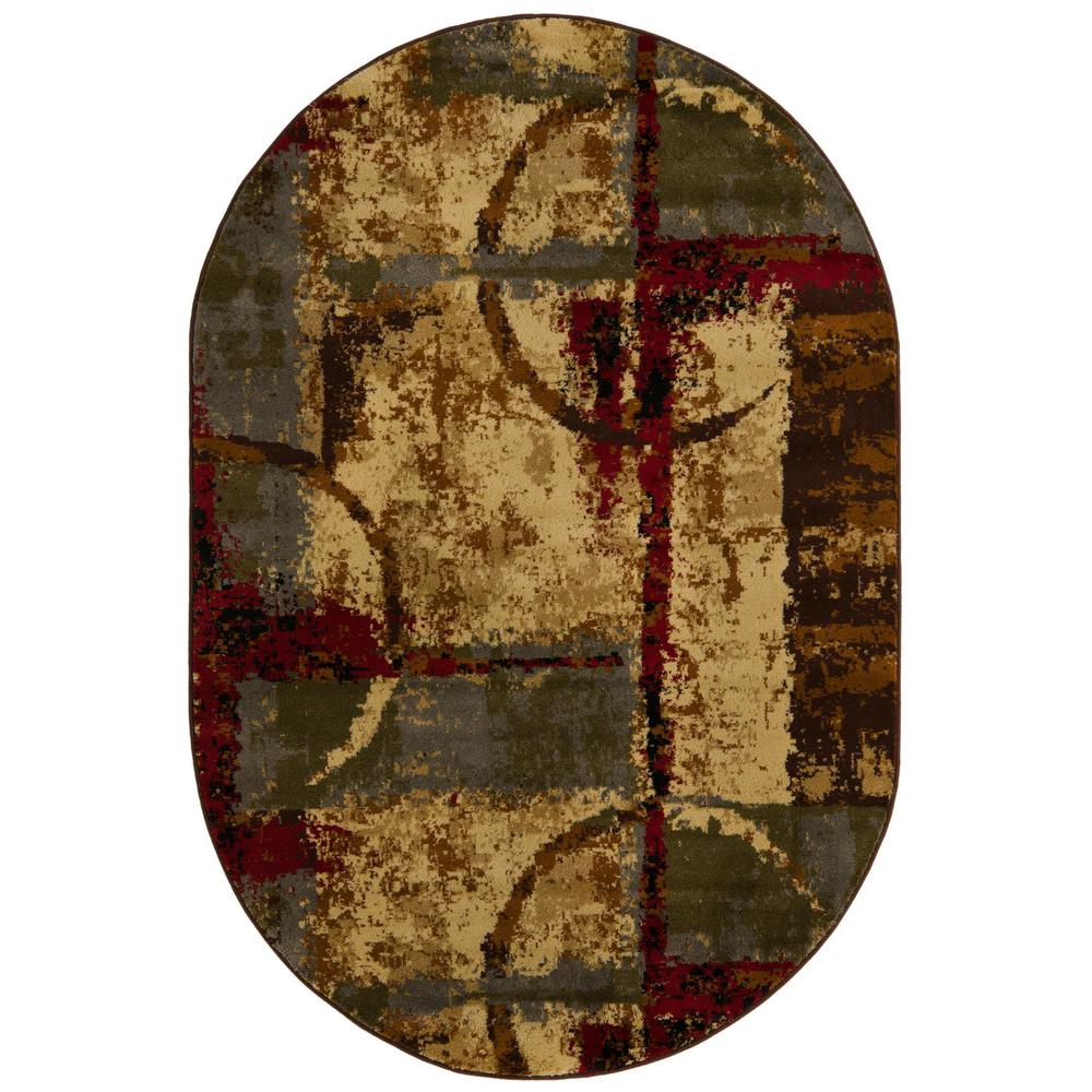 Barista Collection, Area Rug, Multi, 4' 0" x 6' 0", Oval. Picture 1