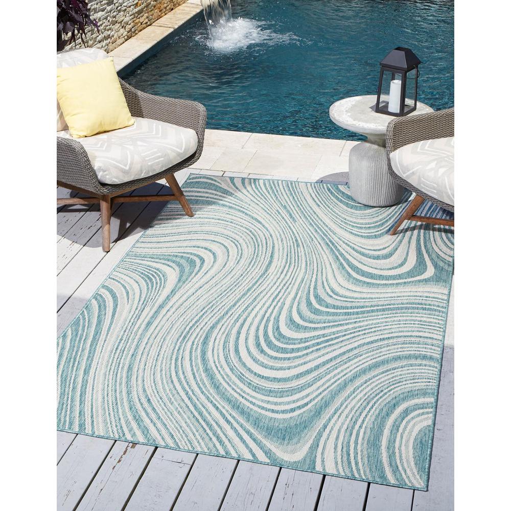 Outdoor Pool Rug, Blue (5' 0 x 8' 0). Picture 1