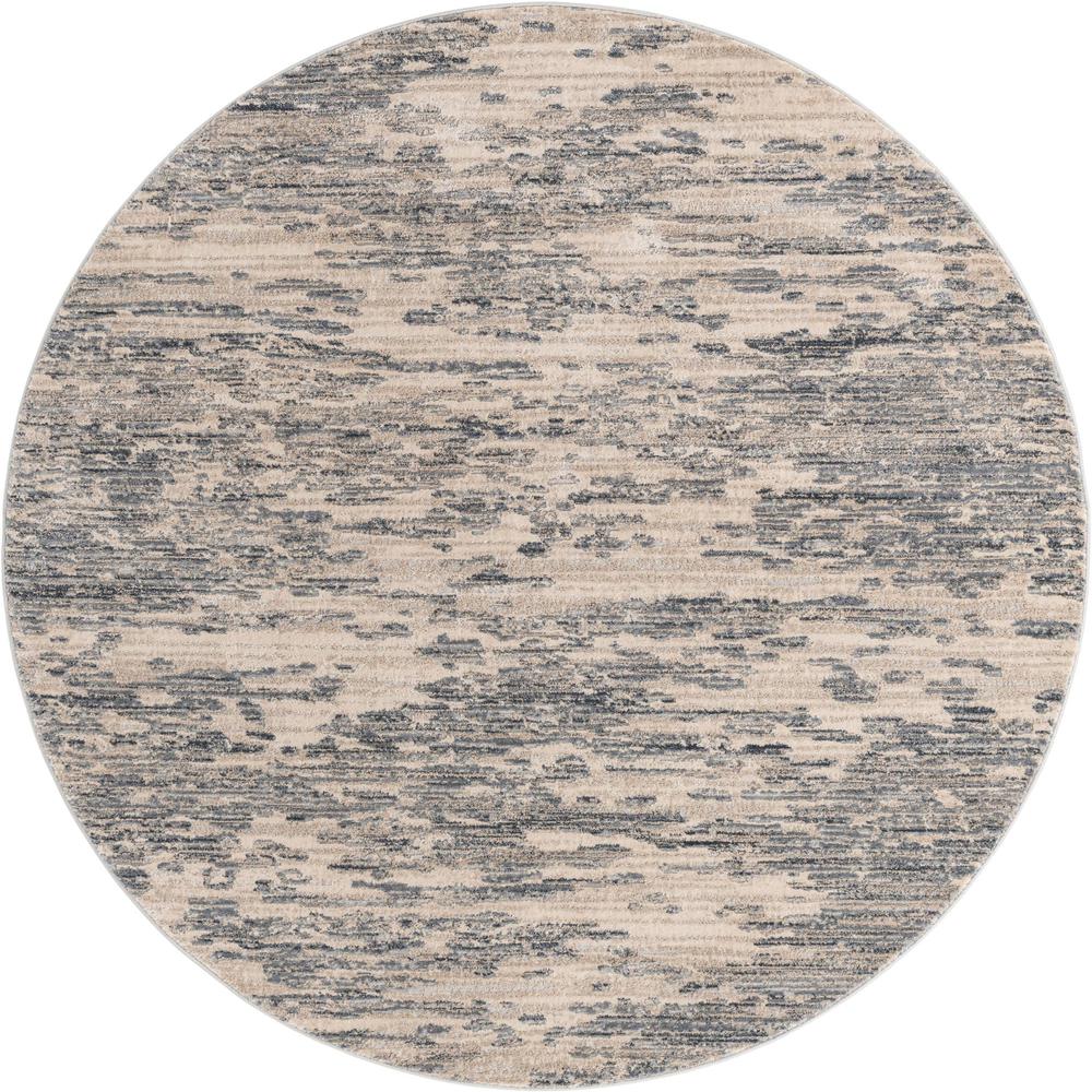 Unique Loom 7 Ft Round Rug in Gray (3154235). Picture 1