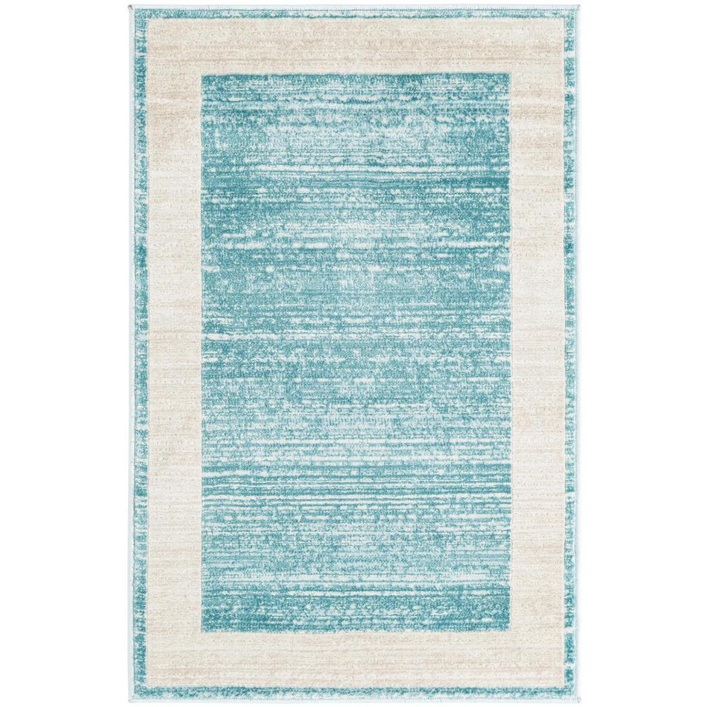 Uptown Yorkville Area Rug 2' 0" x 3' 1", Rectangular Turquoise. Picture 1