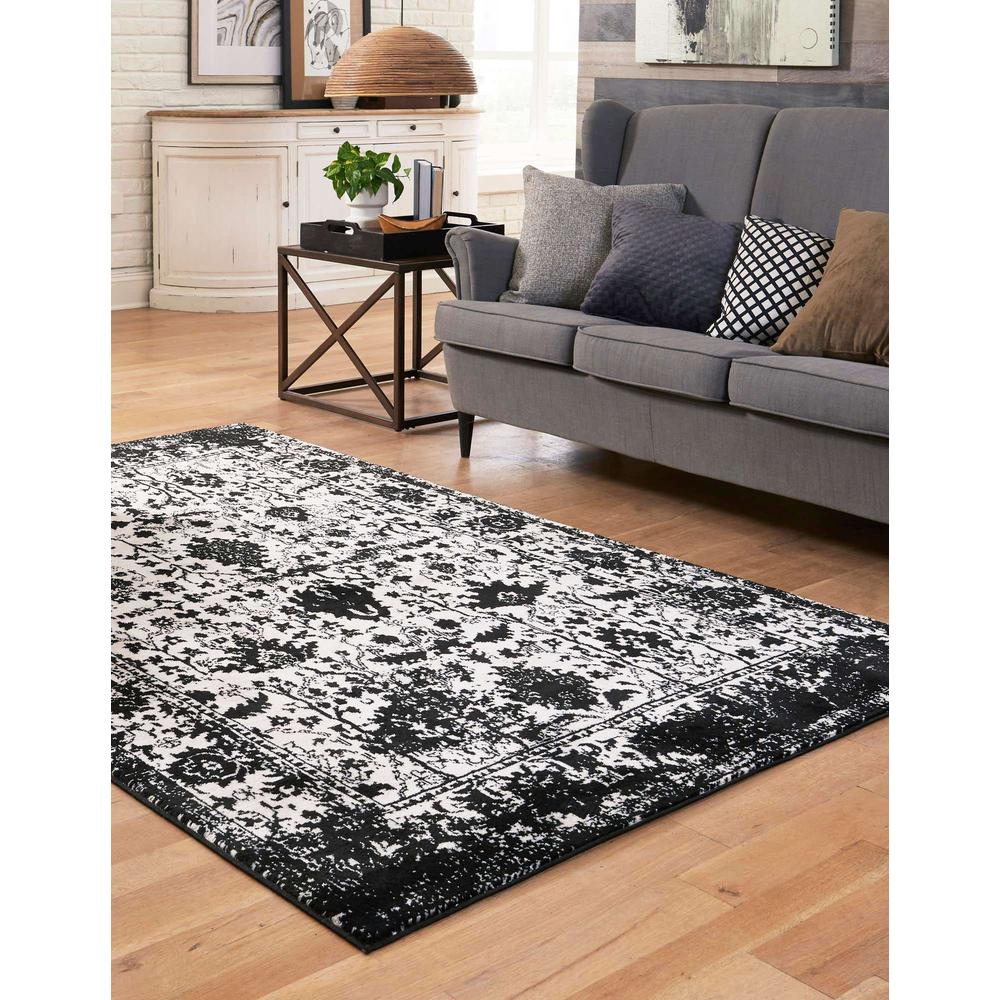 Portland Central Area Rug 10' 0" x 14' 0", Rectangular Black and White. Picture 3