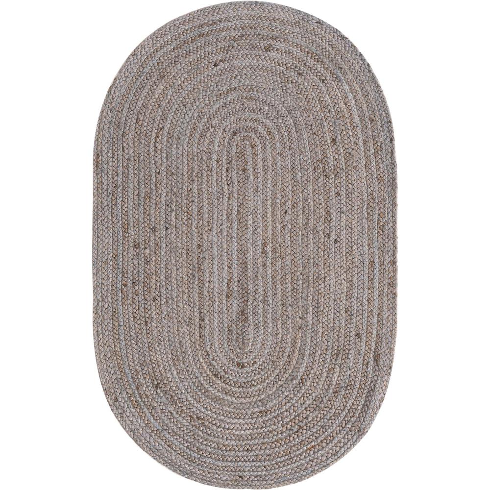 Unique Loom 3x5 Oval Rug in Gray (3153081). Picture 1