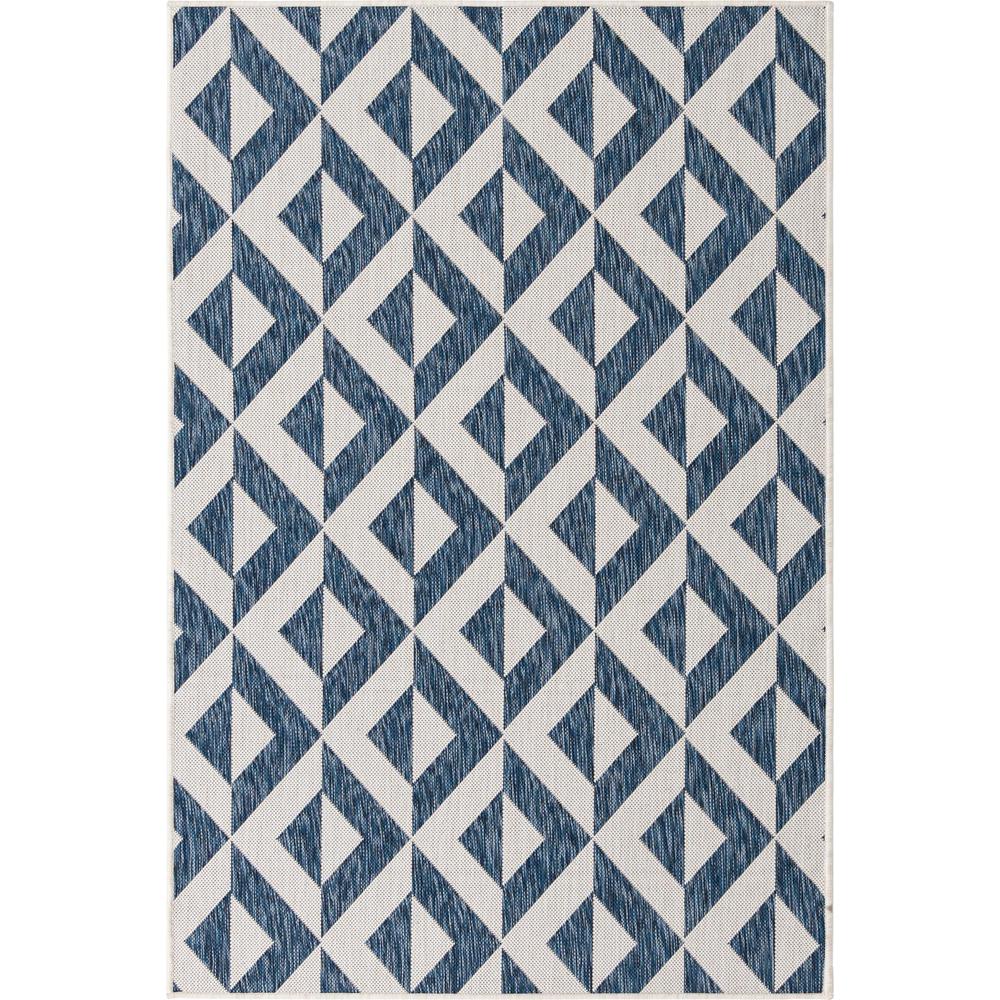 Jill Zarin Outdoor Collection Area Rug, Blue, 4' 0" x 6' 0" Rectangular. Picture 1