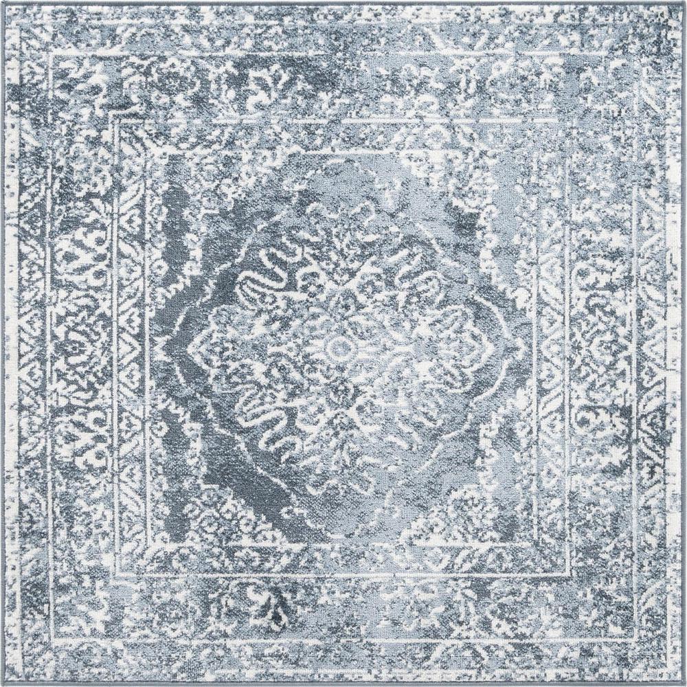 Unique Loom 4 Ft Square Rug in Blue (3155618). Picture 1