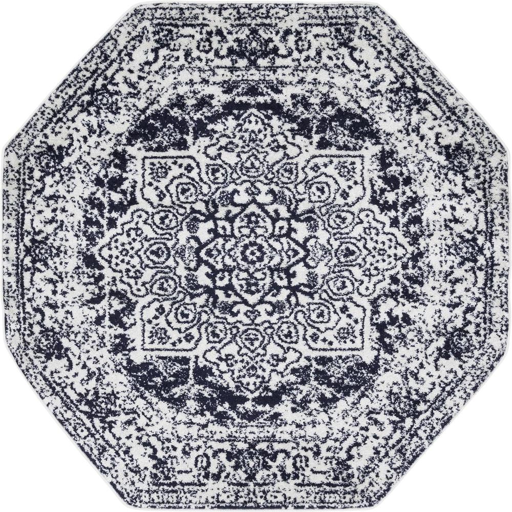 Unique Loom 5 Ft Octagon Rug in Blue (3150317). Picture 1
