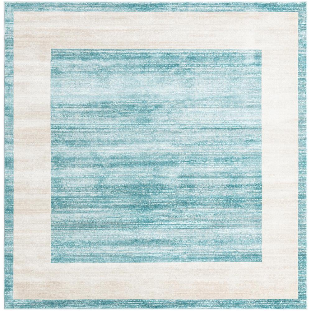 Uptown Yorkville Area Rug 7' 10" x 7' 10", Square Turquoise. Picture 1