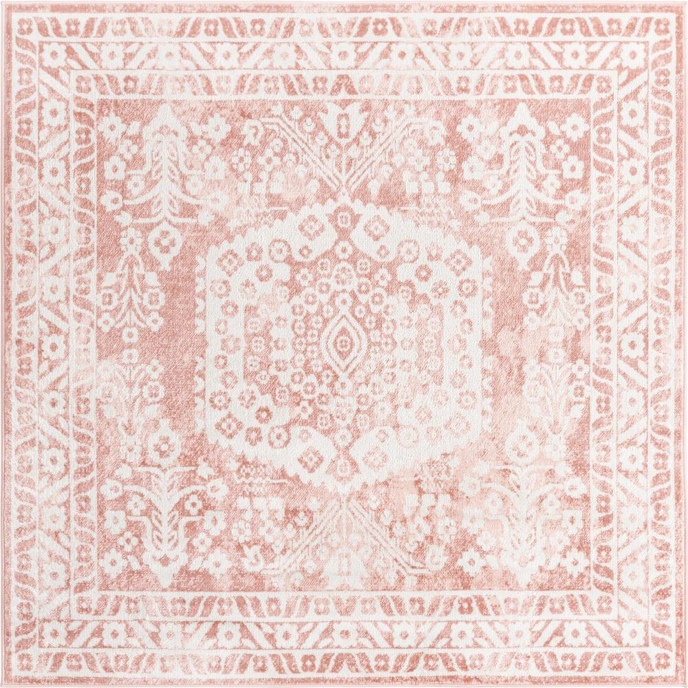Unique Loom 6 Ft Square Rug in Pink (3155810). Picture 1