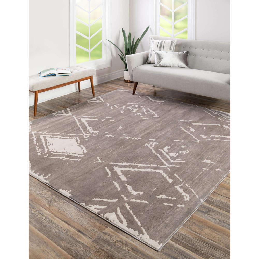 Uptown Carnegie Hill Area Rug 7' 10" x 7' 10", Square Gray. Picture 3
