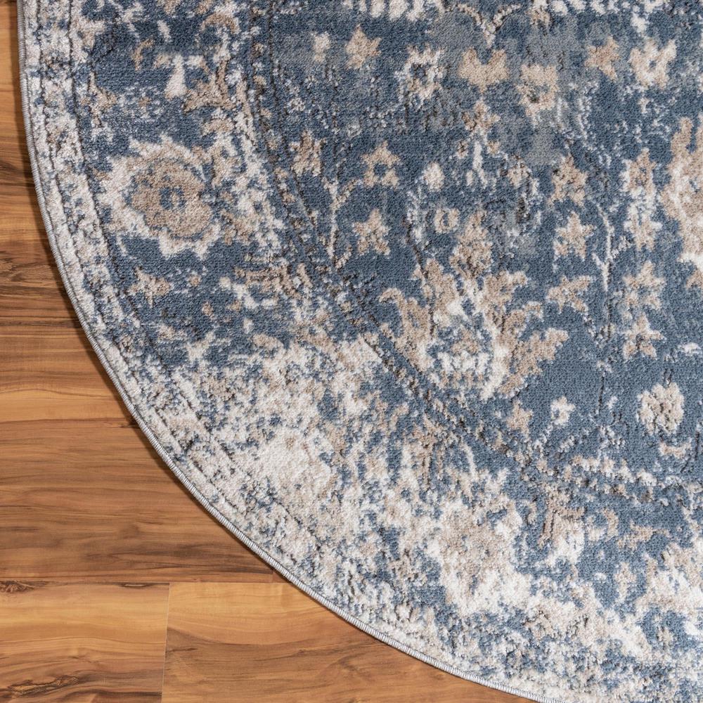 Portland Central Area Rug 5' 3" x 8' 0", Oval Blue. Picture 6
