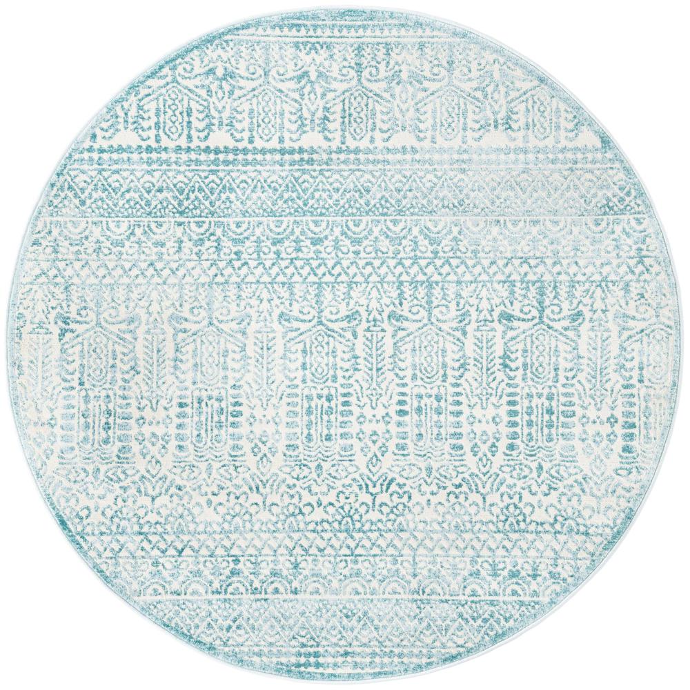 Uptown Area Rug 5' 3" x 5' 3", Round Teal. Picture 1