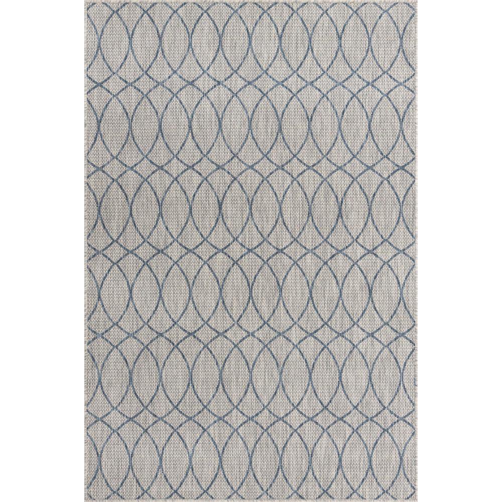 Outdoor Trellis Collection, Area Rug, Gray Blue, 5' 3" x 7' 10", Rectangular. Picture 1