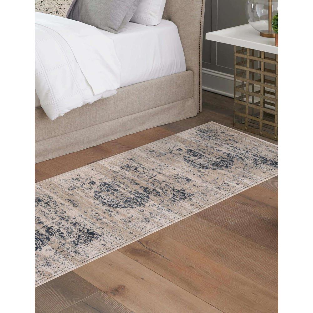 Chateau Hoover Area Rug 2' 7" x 12' 0", Runner Dark Blue. Picture 3