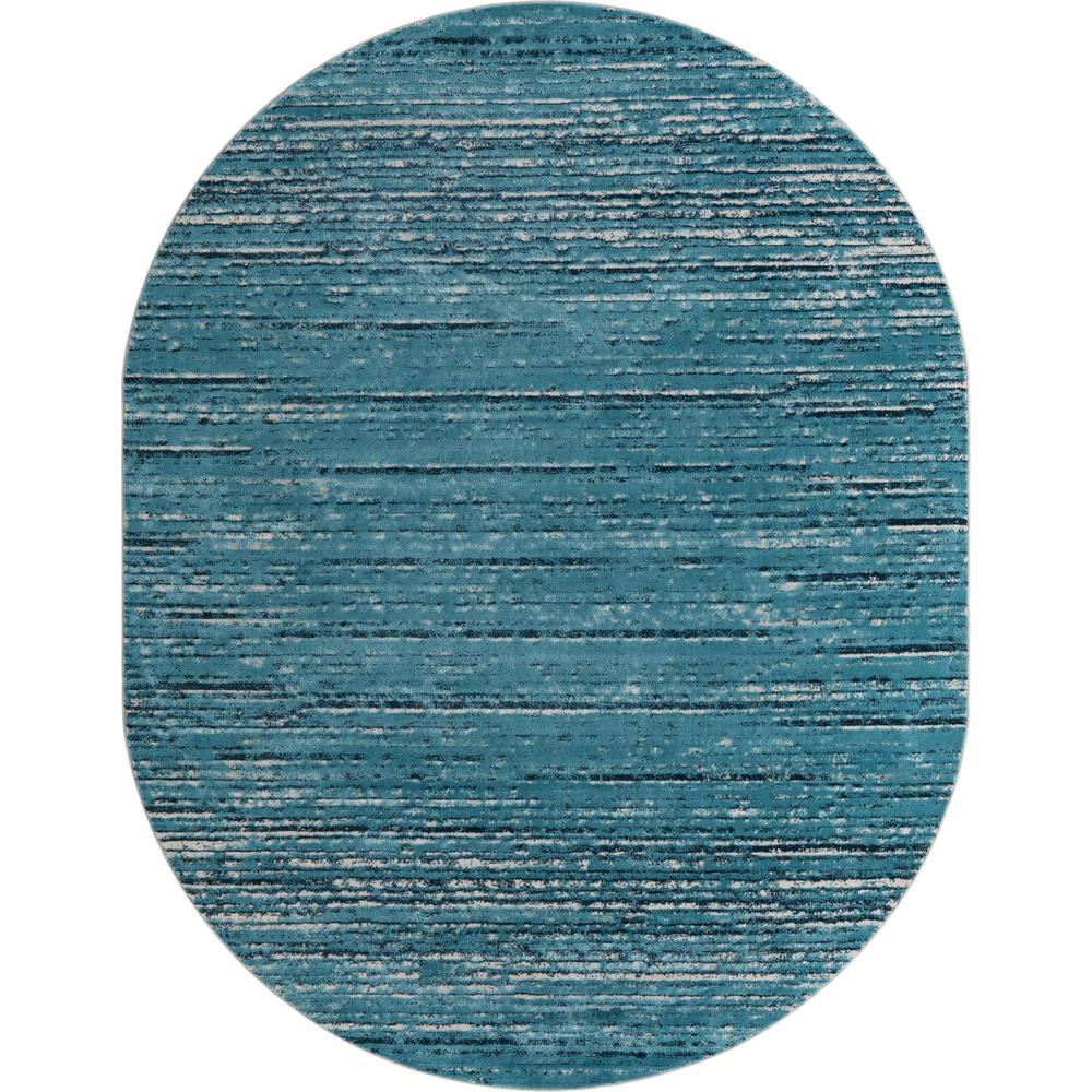 Unique Loom 8x10 Oval Rug in Blue (3154247). Picture 1