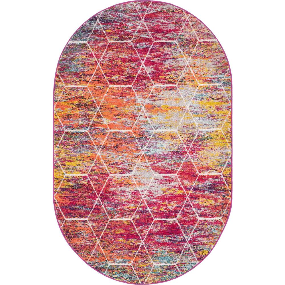 Unique Loom 5x8 Oval Rug in Multi (3151771). Picture 1