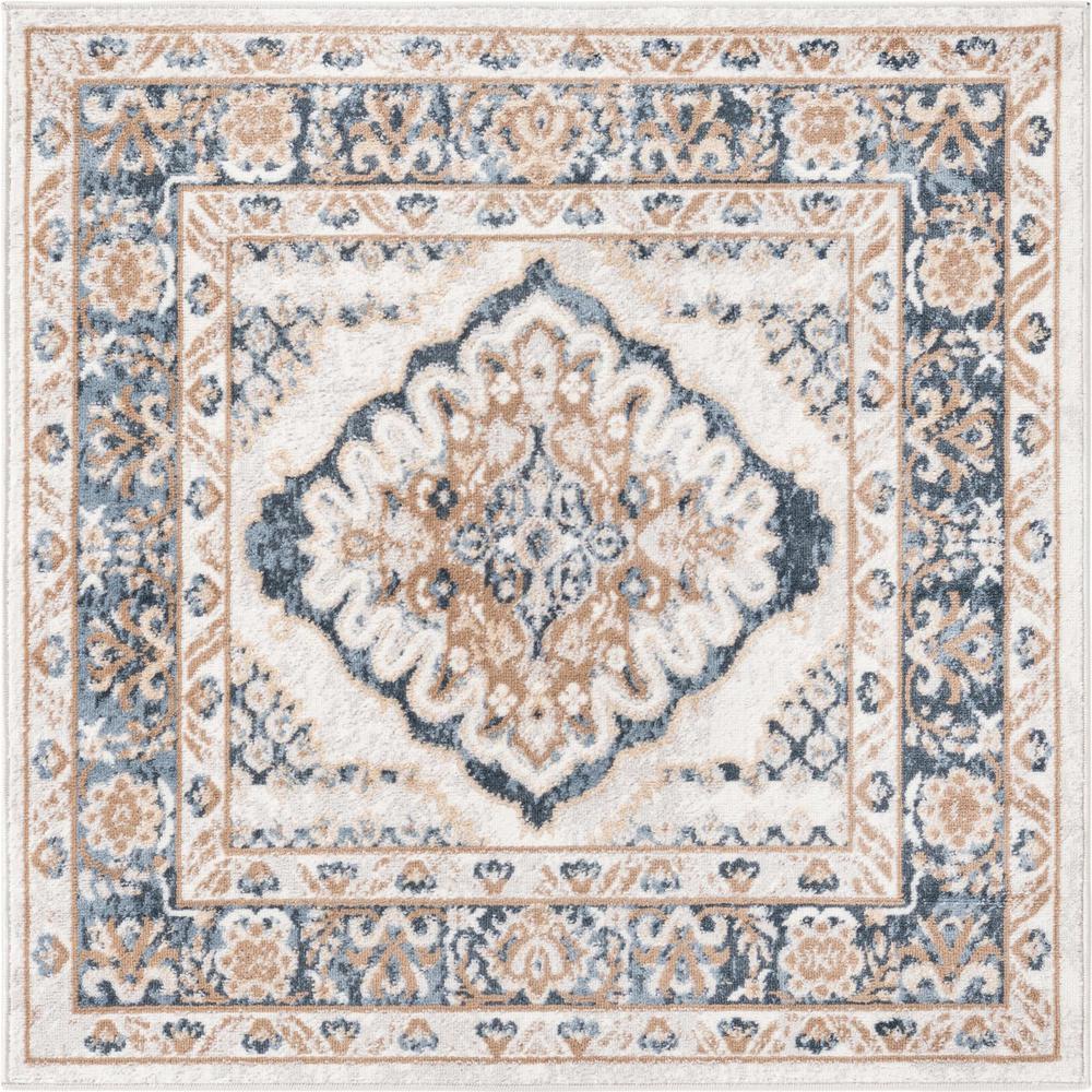 Unique Loom 4 Ft Square Rug in Ivory (3155706). Picture 1