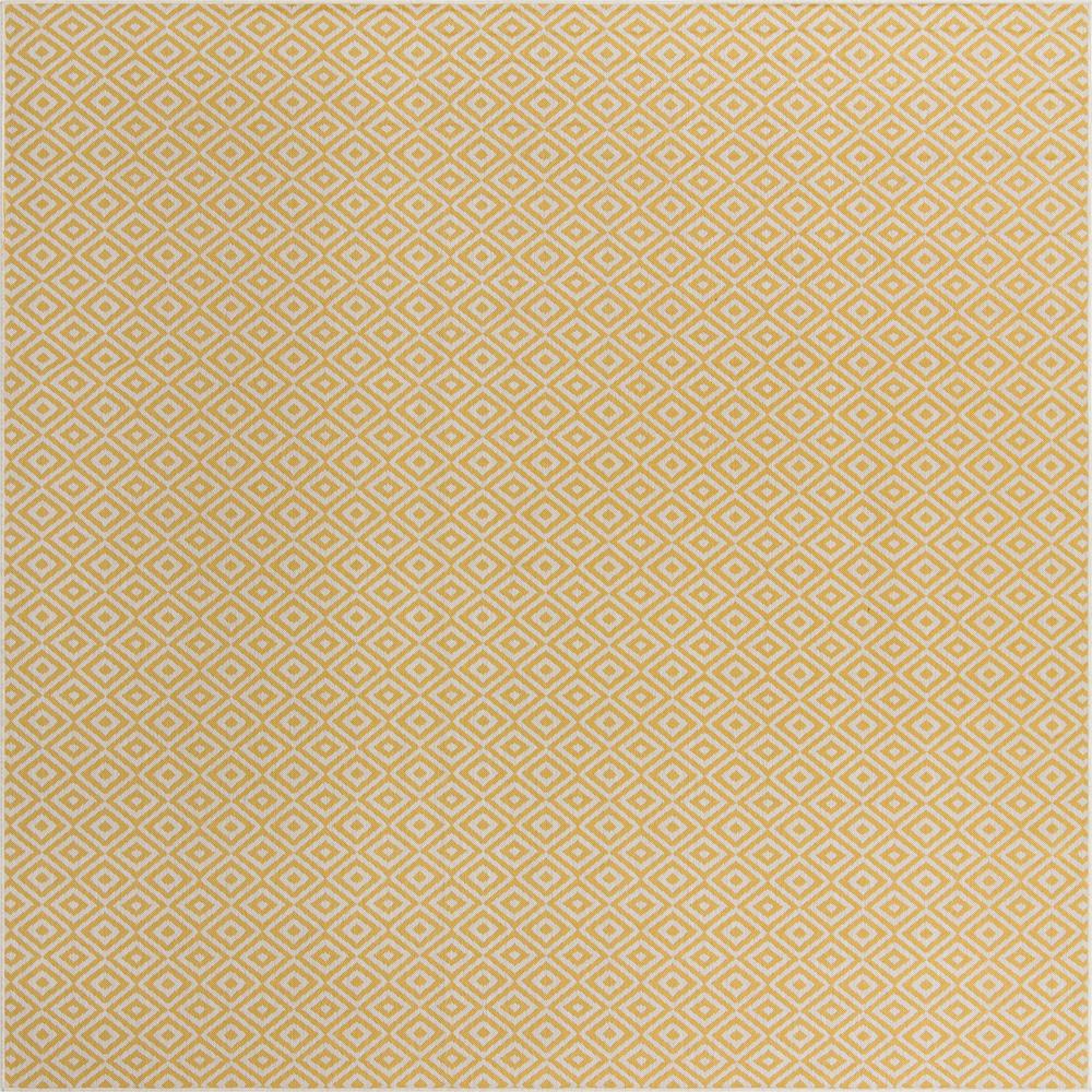 Jill Zarin Outdoor Costa Rica Area Rug 10' 8" x 10' 8", Square Yellow Ivory. Picture 1