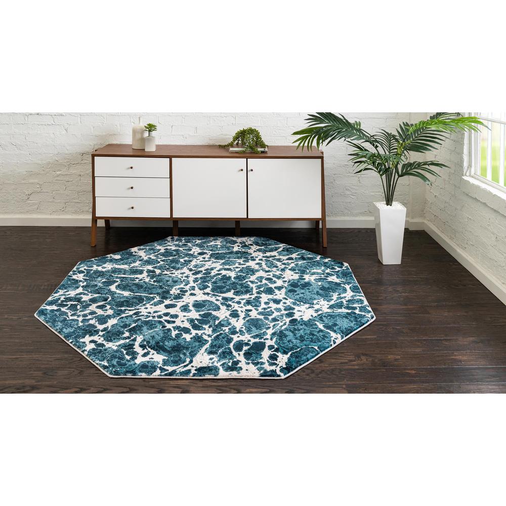 Unique Loom 6 Ft Octagon Rug in Blue (3154289). Picture 4