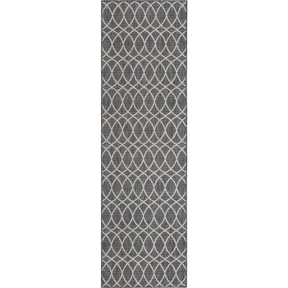 Outdoor Trellis Collection, Area Rug, Charcoal, 2' 11" x 10' 0", Runner. Picture 1