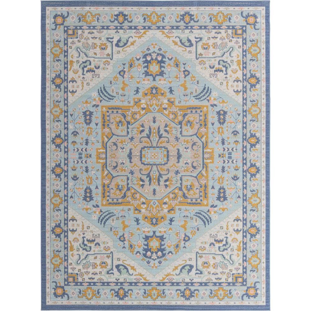 Unique Loom Rectangular 9x12 Rug in Sky Blue (3154846). The main picture.