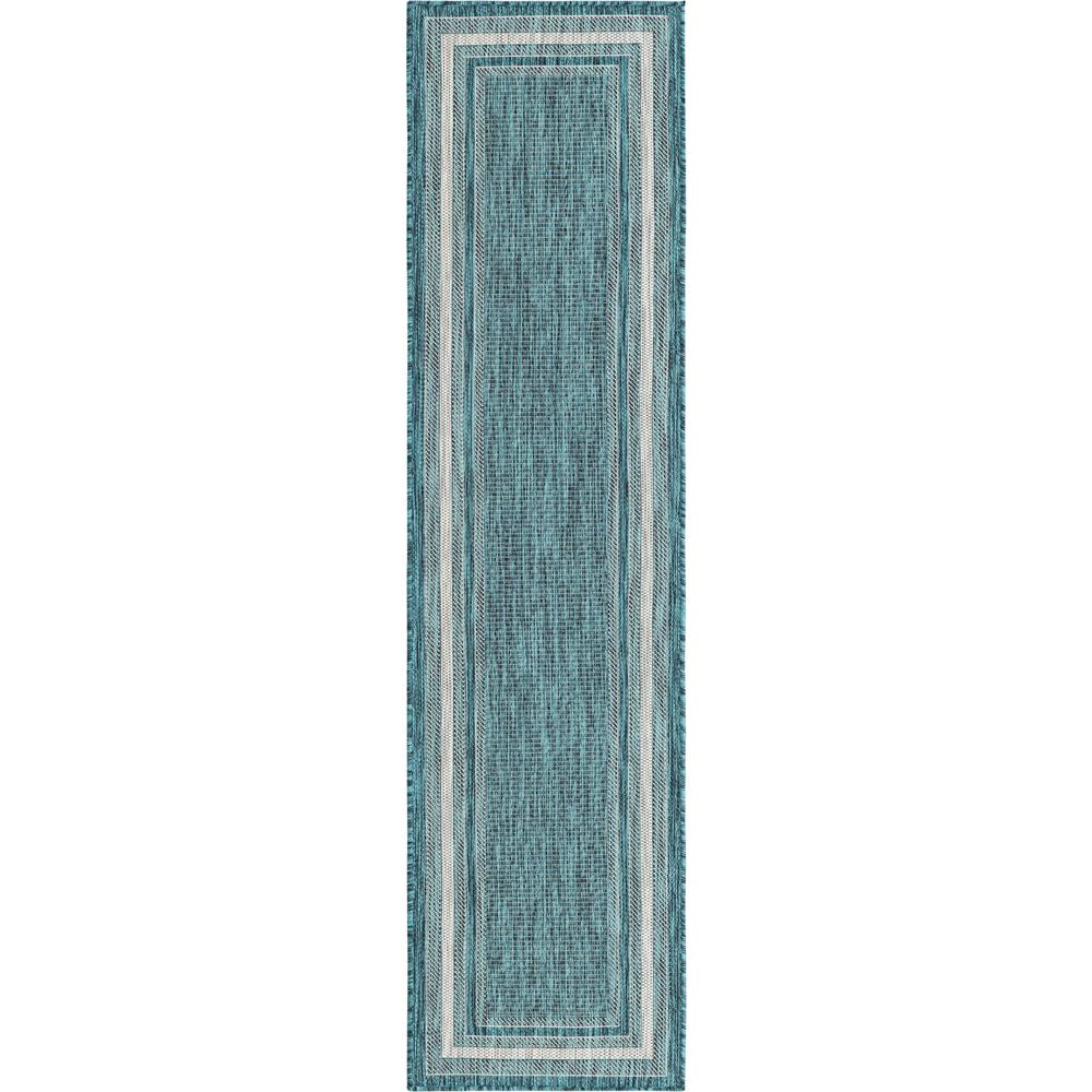 Unique Loom 8 Ft Runner in Teal (3158218). Picture 1