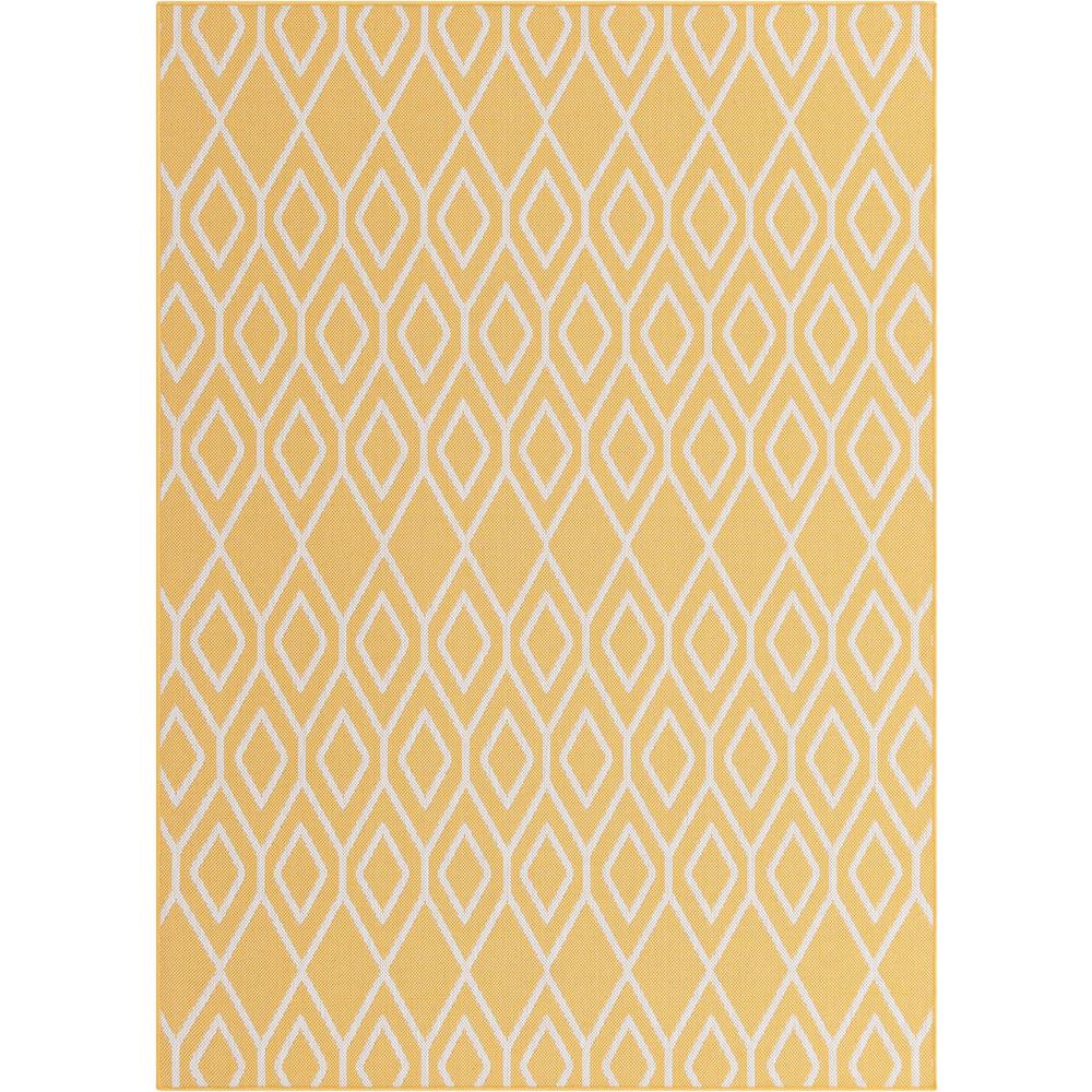 Jill Zarin Outdoor Collection, Area Rug, Yellow Ivory, 5' 3" x 8' 0", Rectangular. Picture 1